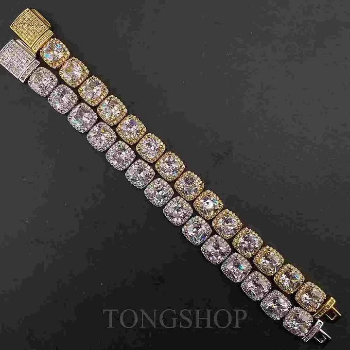 12Mm Glacier Clustered Tennis Bracelet