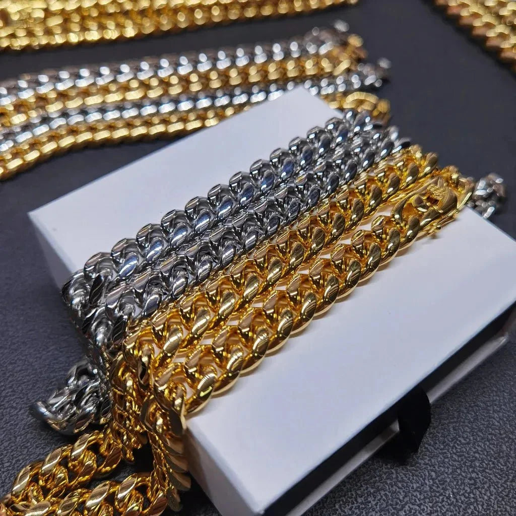 14Mm 18K Gold-Plated Classic Miami Cuban Link
