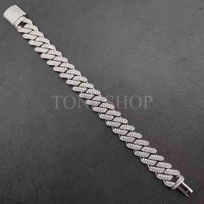 14MM Rhombus Cuban Full Diamond Bracelet