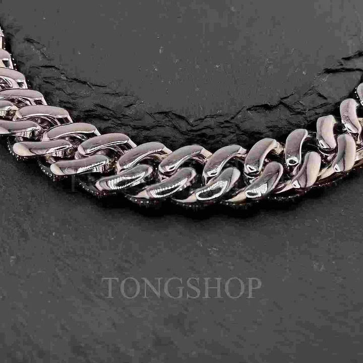 15MM Full Diamond Cuban Chain Bracelet
