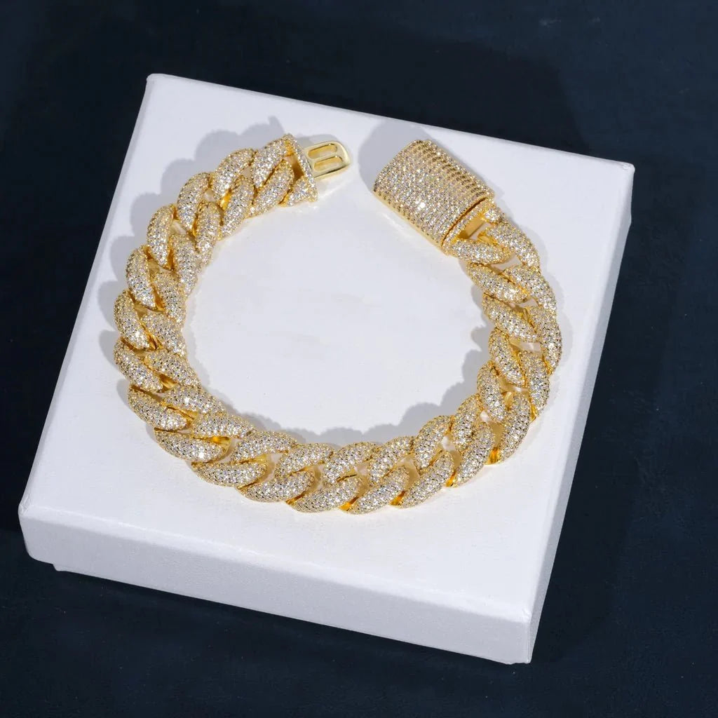 5-Row Iced Cuban Bracelet - 15mm