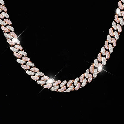 18K Rose Gold Iced Cuban Chain - 13mm