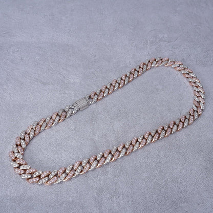 18K Rose Gold Iced Cuban Chain - 13mm