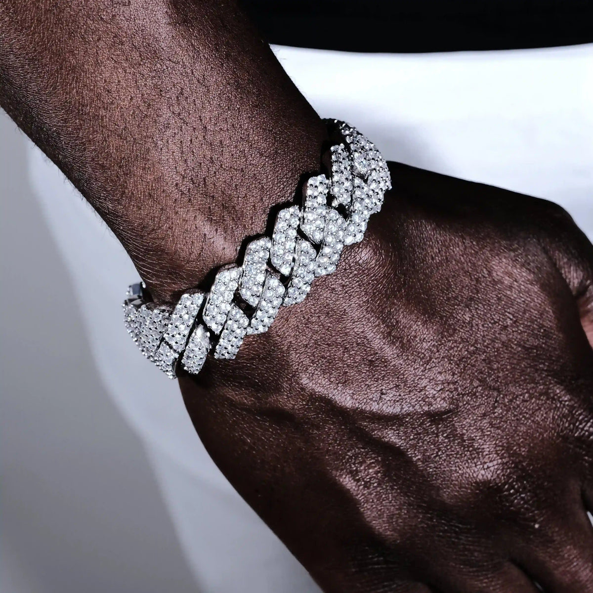 2-Row Iced Prong Cuban Bracelet - 19mm