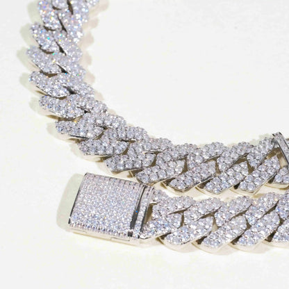 19mm 2-Row Iced Prong Cuban Chain