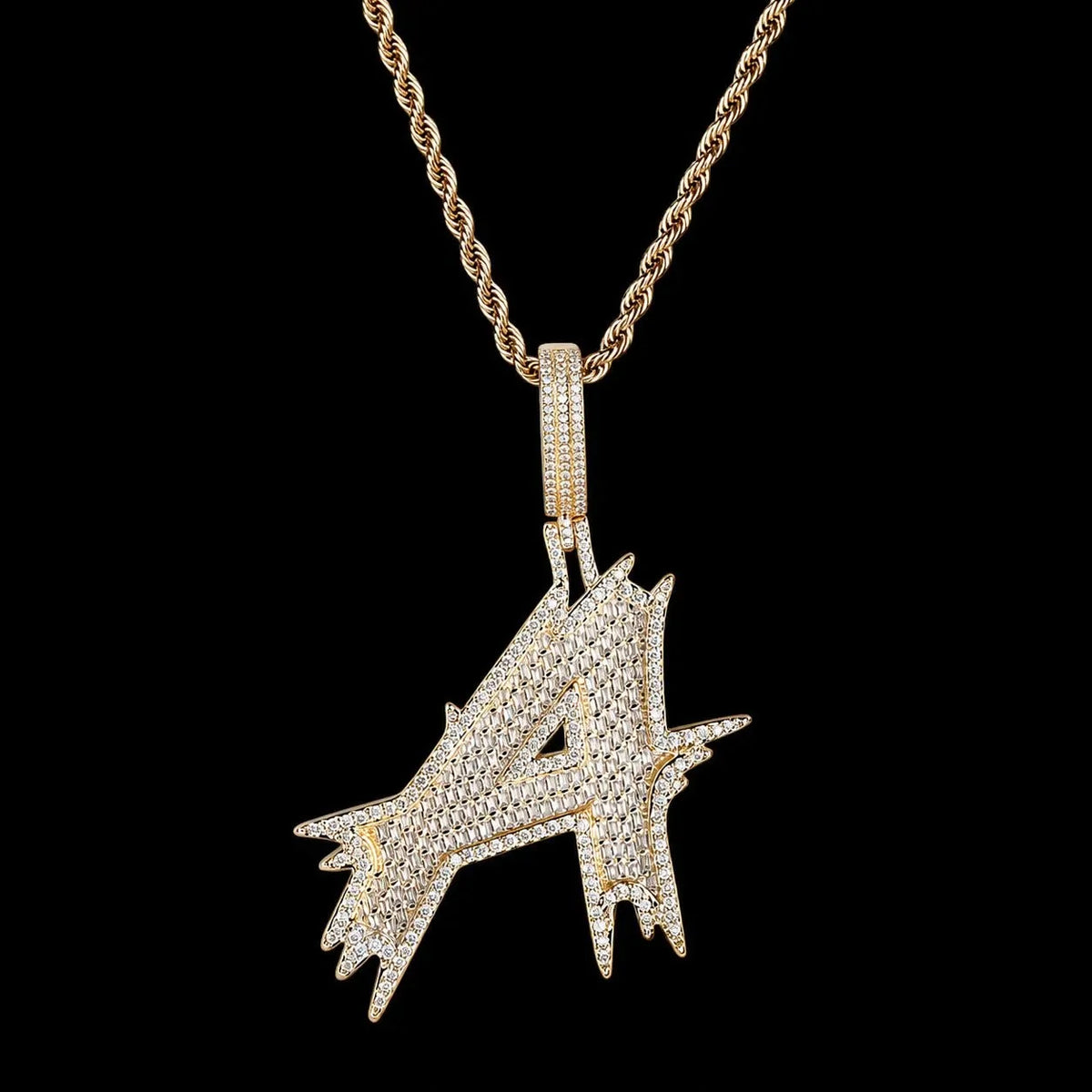 26 Ice-Spike Letter Pendant in White Gold - 45mm
