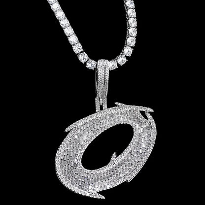 26 Ice-Spike Letter Pendant in White Gold - 45mm