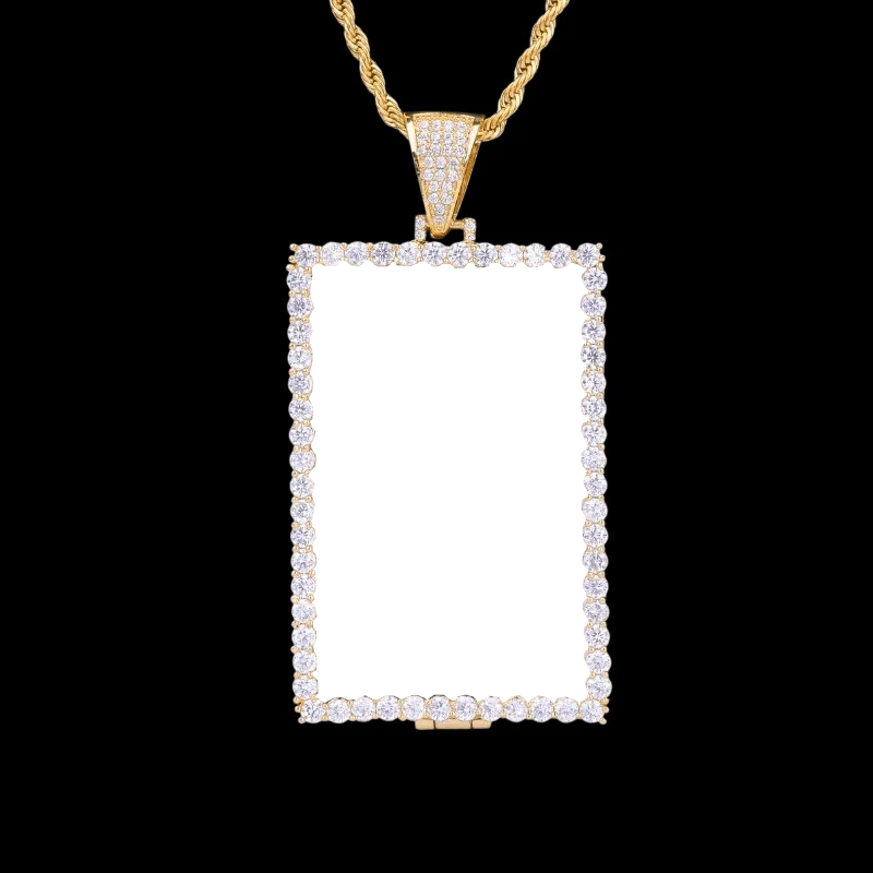 3D Custom Photo Large Square Pendant - 40mm