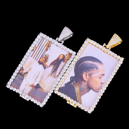 3D Custom Photo Large Square Pendant - 40mm