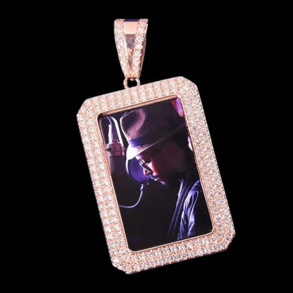 3D Custom Photo Square Pendant - 35mm