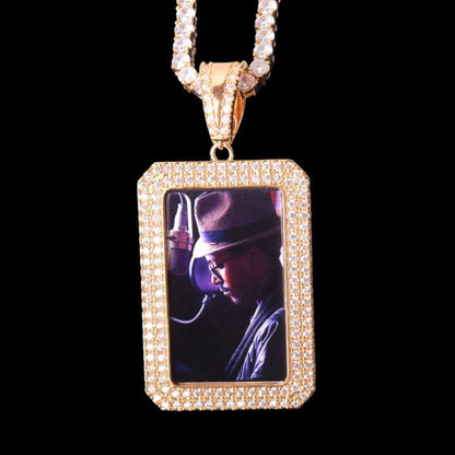 3D Custom Photo Square Pendant - 35mm