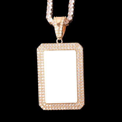 3D Custom Photo Square Pendant - 35mm