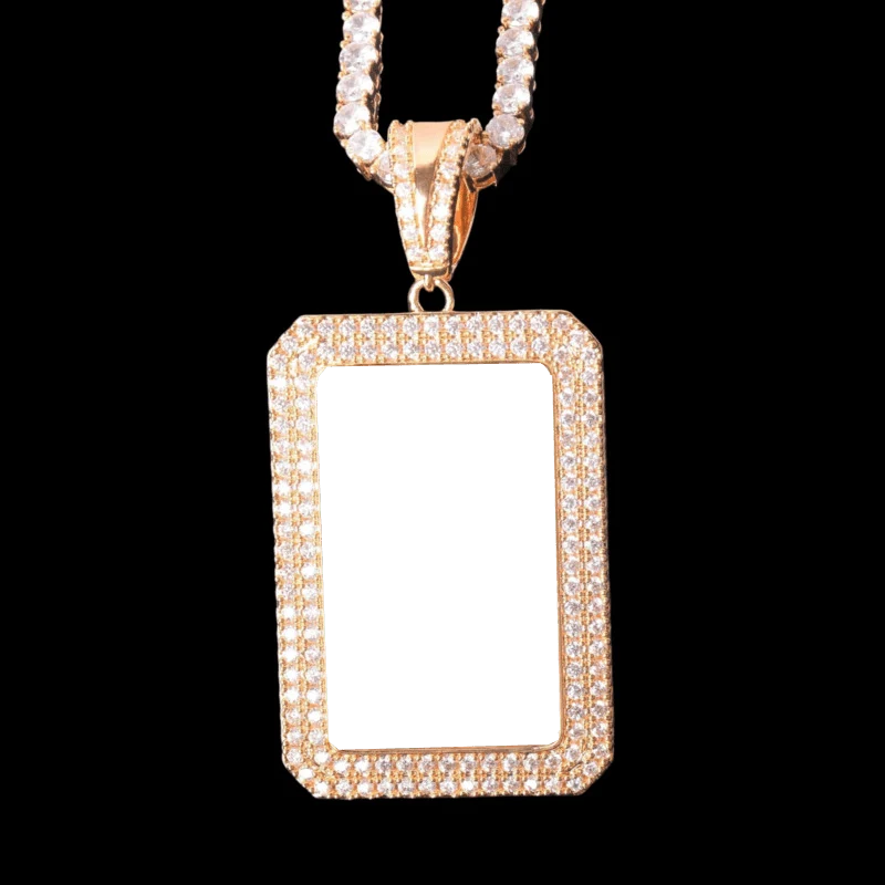 3D Custom Photo Square Pendant - 35mm