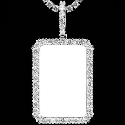 3D Custom Picture Rectangular Ice Pendant With Engraving