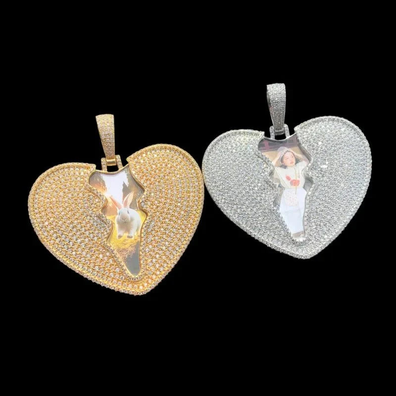 3D Customized Cracked Love Pendant - 55mm