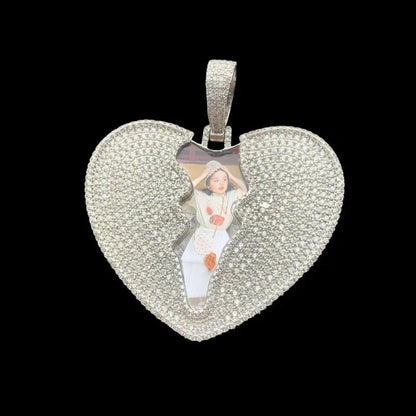 3D Customized Cracked Love Pendant - 55mm