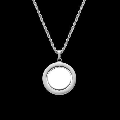 3D Customized Double Sided Photo Stainless Steel Round Pendant - 33mm