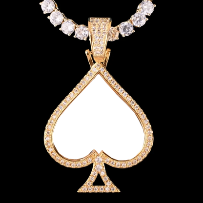 3D Customized Photo Ace of Spades Pendant - 32mm
