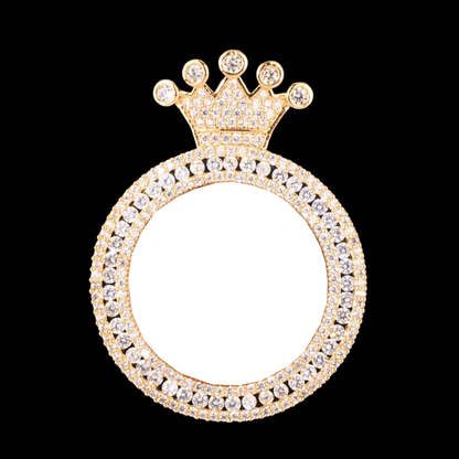 3D Customized Photo Crown Round Pendant - 40mm