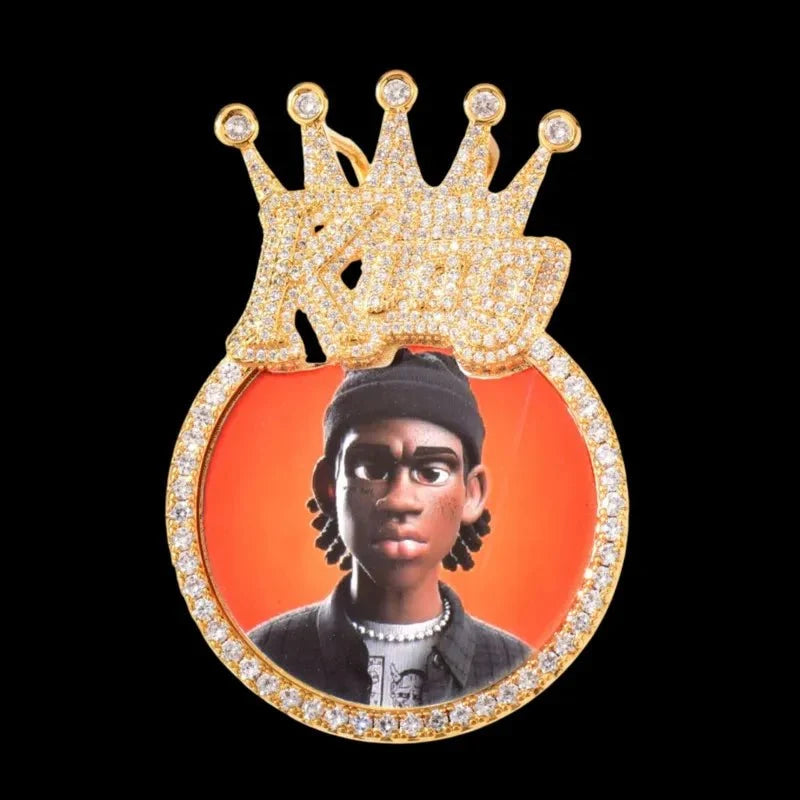 3D Customized Photo King Pendant - 45mm