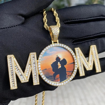 3D Customized Photo Letter Round Pendant - 80mm