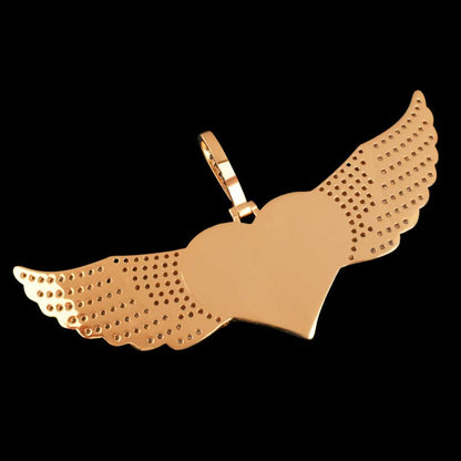 3D Customized Photo Love Wings Pendant - 82mm