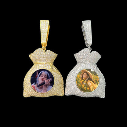 3D Customized Photo Money Bag Pendant - 42mm