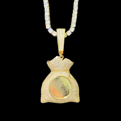 3D Customized Photo Money Bag Pendant - 42mm