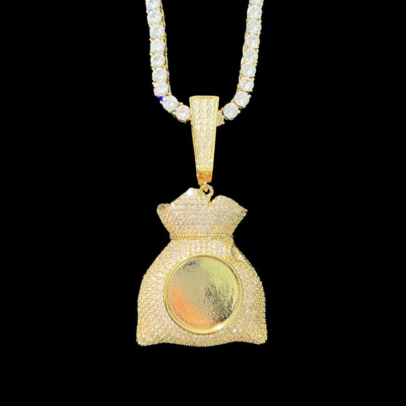 3D Customized Photo Money Bag Pendant - 42mm