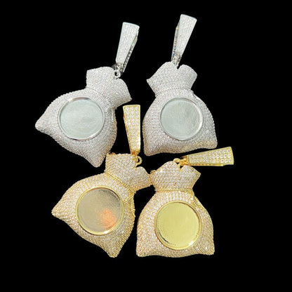 3D Customized Photo Money Bag Pendant - 42mm