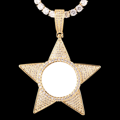 3D Customized Photo Pentagram Pendant - 50mm