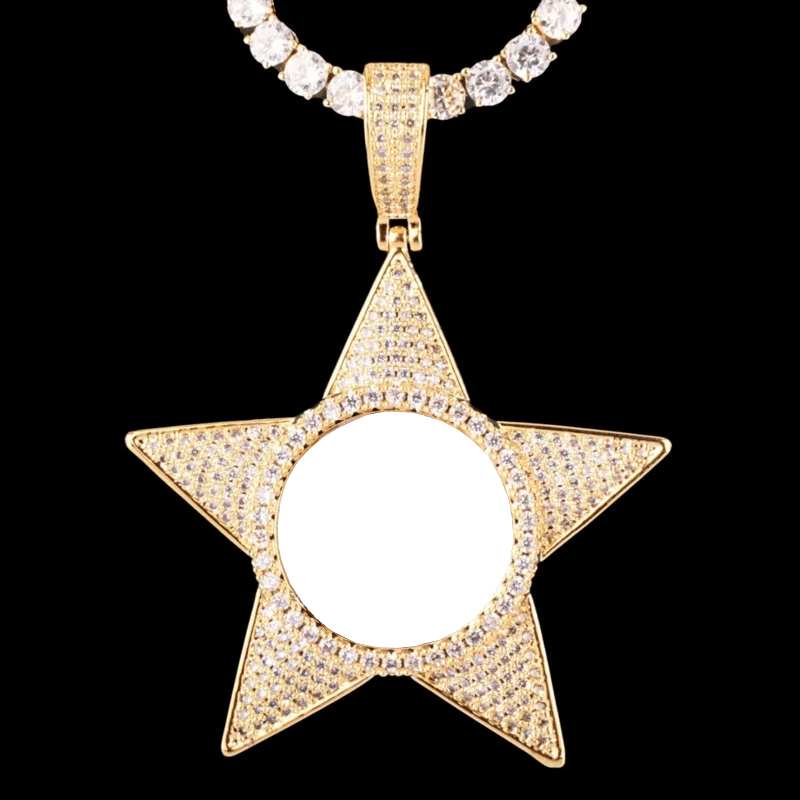 3D Customized Photo Pentagram Pendant - 50mm
