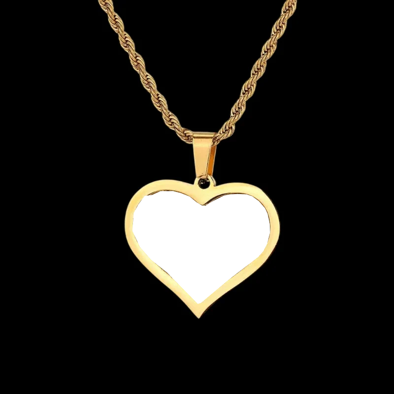 3D Customized Photo Stainless Steel Heart Pendant - 35mm