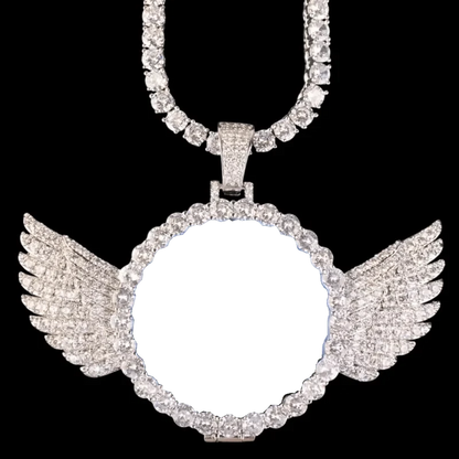 3D Customized Photo Wings Love Pendant