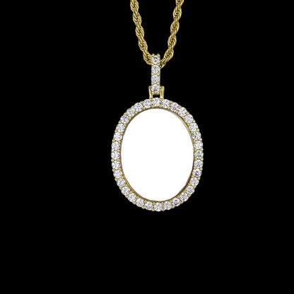 3D New Custom Photo Oval Pendant - 32mm