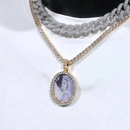3D Oval Custom Picture Pendant
