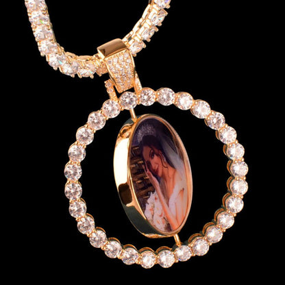 3D Rotating Double-Sided Photo Custom Pendant - 45mm