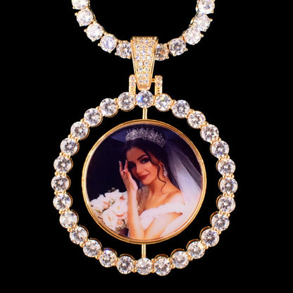 3D Rotating Double-Sided Photo Custom Pendant - 45mm