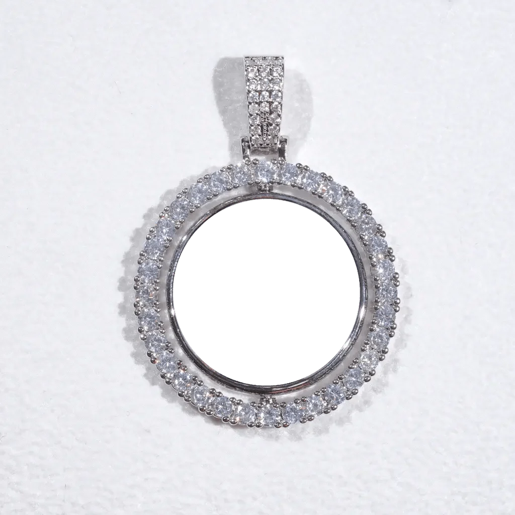 3D SPINNING 2-FACED CUSTOM PICTURE ROUND PENDANT