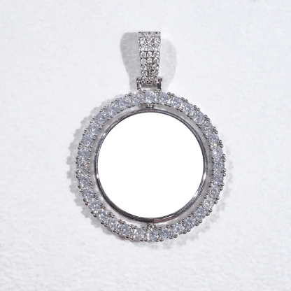 3D SPINNING 2-FACED CUSTOM PICTURE ROUND PENDANT