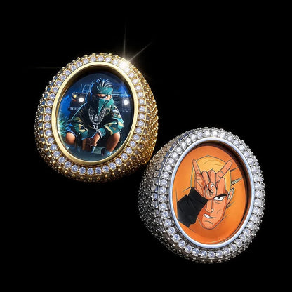 3D Custom Photo Oval Ring