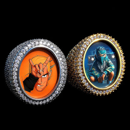 3D Custom Photo Oval Ring