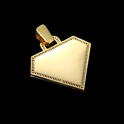 3D Diamond-Shaped Photo Pendant - 50mm