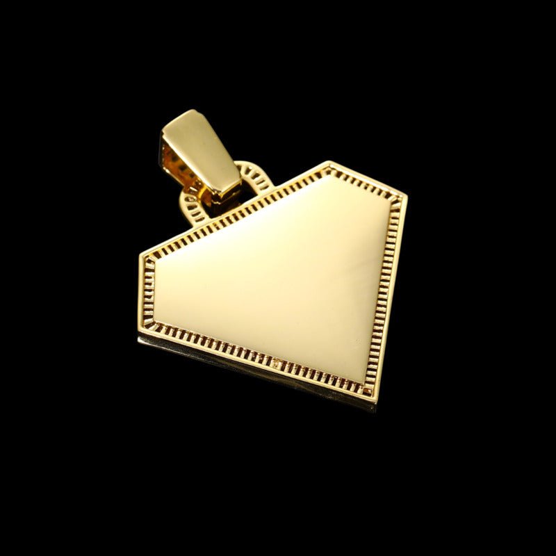 3D Diamond-Shaped Photo Pendant - 50mm