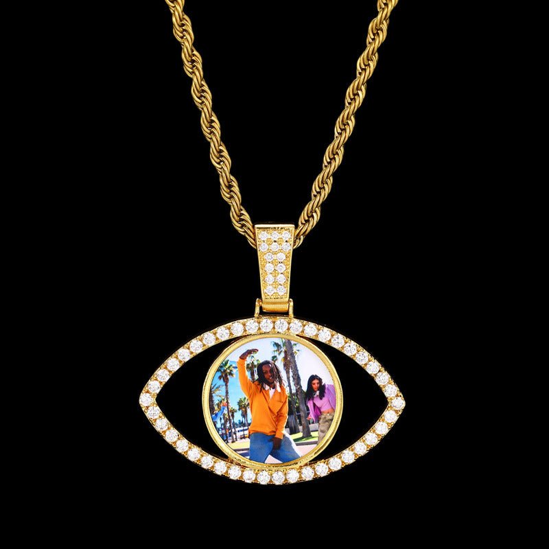 3D Evil Eye Photo Custom Commemorative Pendant - 40mm