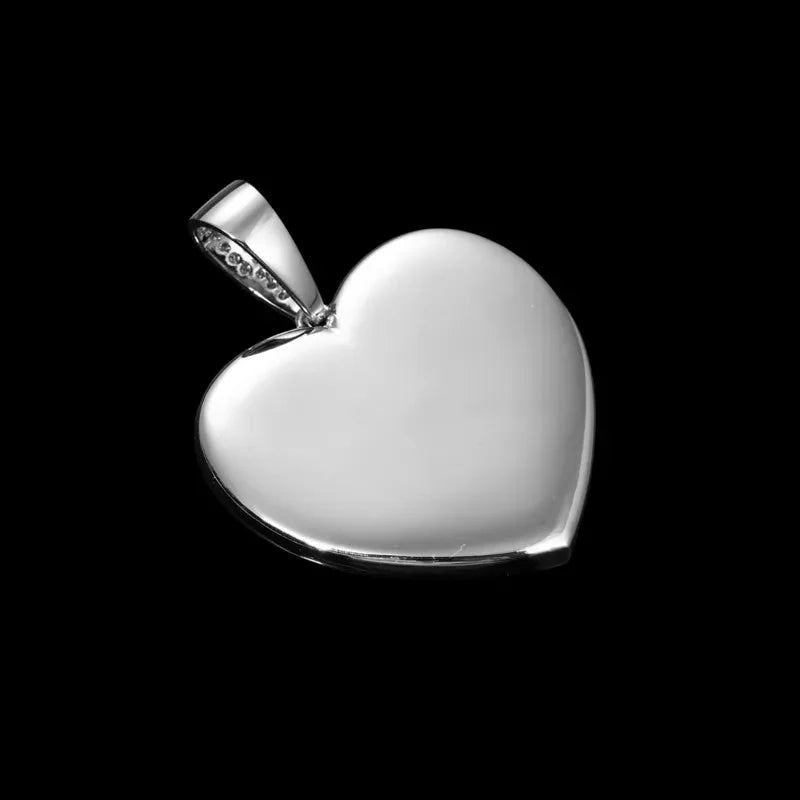 3D Large Solid Heart Custom Photo Pendant - 50mm