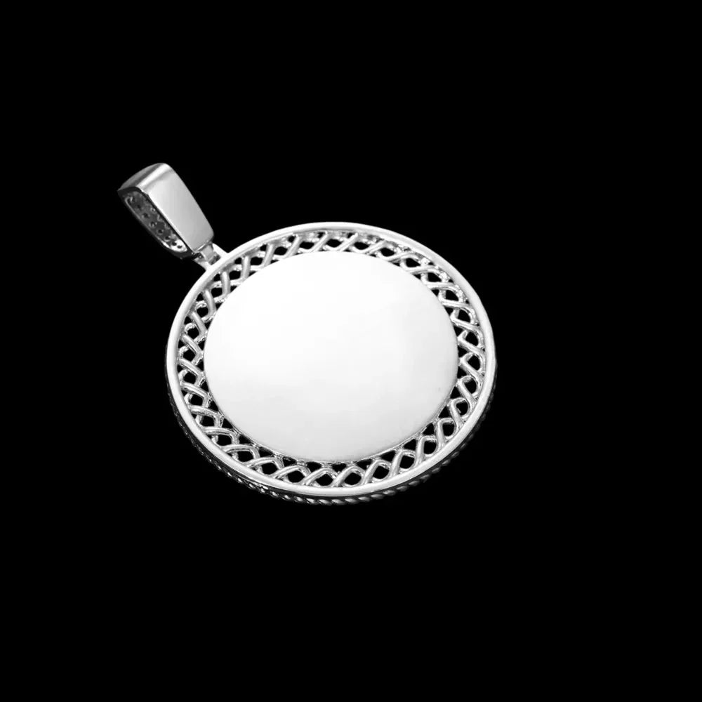 3D Memory Custom Photo Frame Round Hollowed-Out Pendant - 45mm
