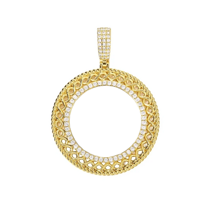 3D Memory Custom Photo Frame Round Hollowed-Out Pendant - 45mm