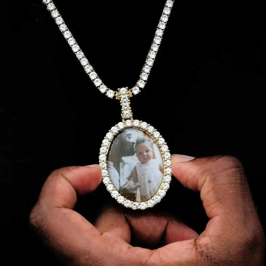 3D Oval Custom Picture Pendant