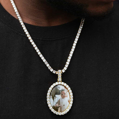 3D Oval Custom Picture Pendant